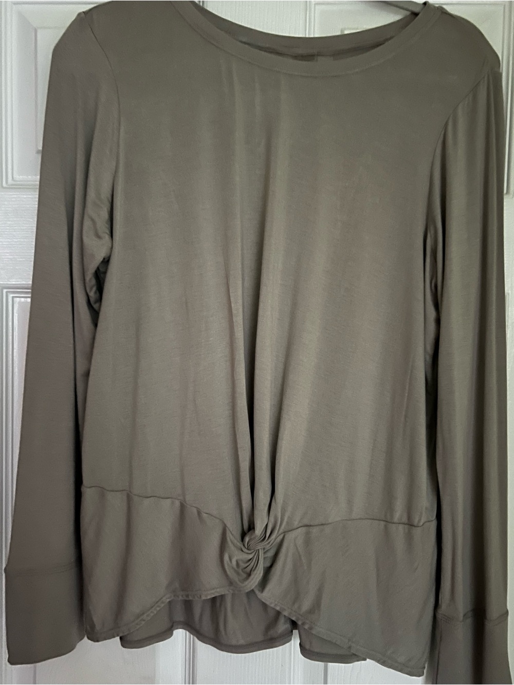 Zella Olive Green Long Sleeve Crew Neck Top